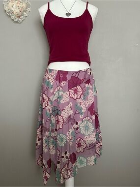 Le Chateau Vintage purple floral skirt